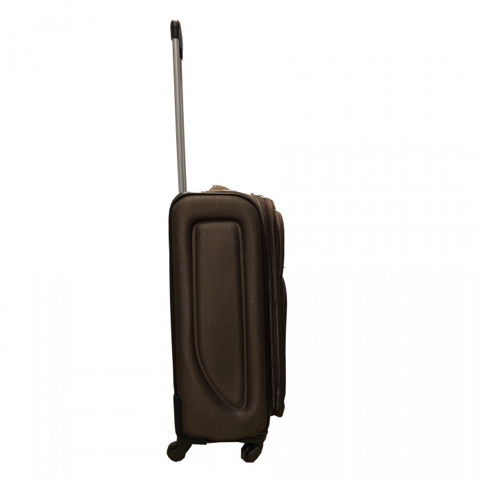 Travelerz reiskoffer met wielen softcase 68 liter - met cijferslot - expender - voorvakken - bruin Travelerz reiskoffer met wielen softcase 68 liter - met cijferslot - expender - voorvakken - bruin