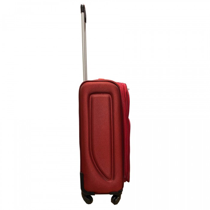 Travelerz reiskoffer met wielen softcase 68 liter - met cijferslot - expender - voorvakken - rood