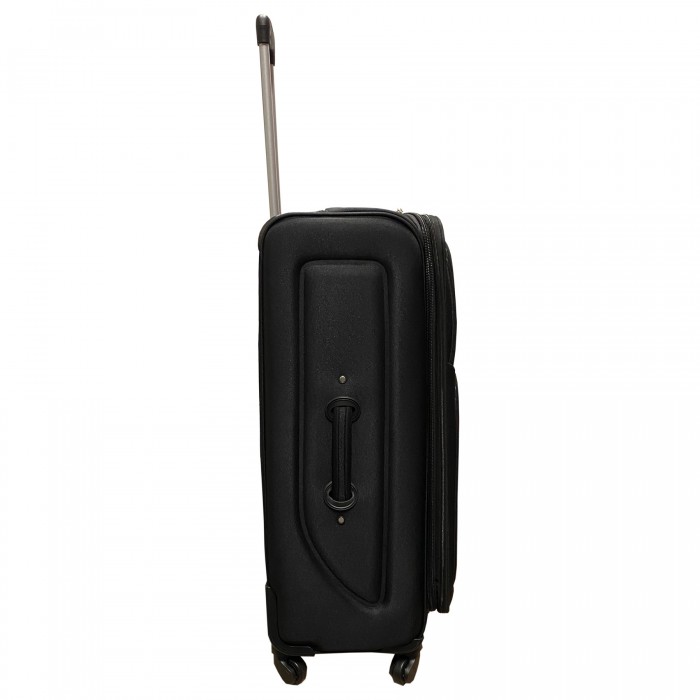 Travelerz reiskoffer met wielen softcase 96 liter - met cijferslot - expender - voorvakken - zwart