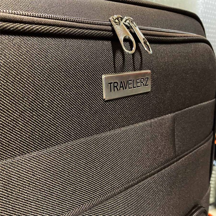 Travelerz handbagage reiskoffer met wielen softcase 42 liter - met cijferslot - expender - voorvakken - bruin