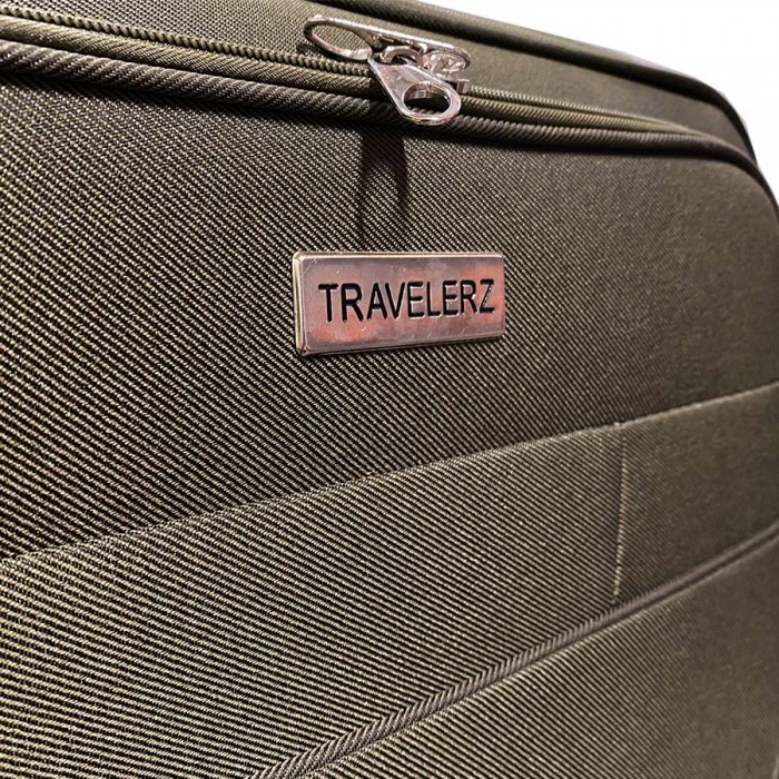 Travelerz handbagage reiskoffer met wielen softcase 42 liter - met cijferslot - expender - voorvakken - groen Travelerz handbagage reiskoffer met wielen softcase 42 liter - met cijferslot - expender - voorvakken - groen