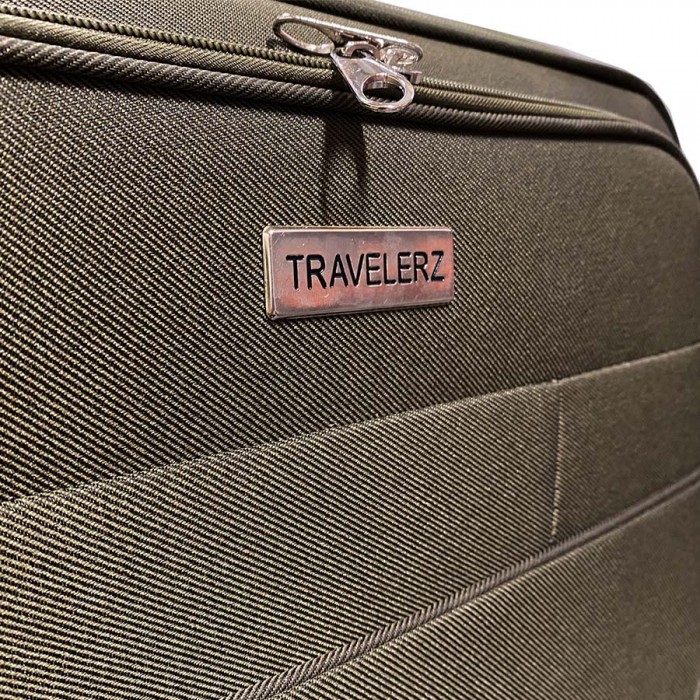 Travelerz reiskoffer met wielen softcase 139 liter - met cijferslot - expender - voorvakken - groen