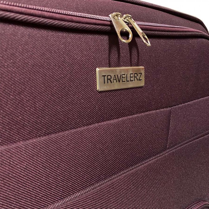 Travelerz handbagage reiskoffer met wielen softcase 42 liter - met cijferslot - expender - voorvakken - paars