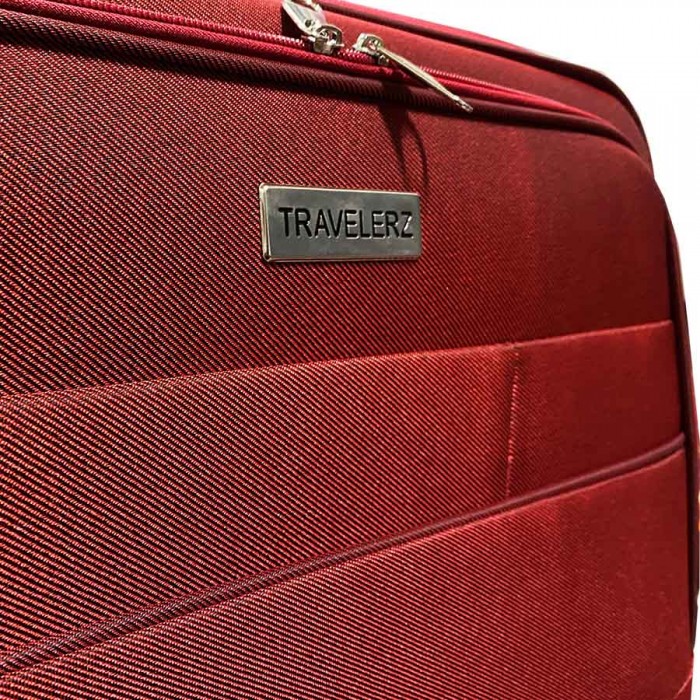 Travelerz reiskoffer met wielen softcase 139 liter - met cijferslot - expender - voorvakken - rood