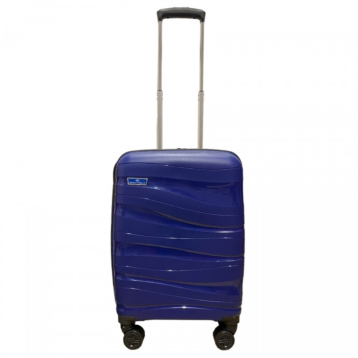 Royalty Rolls handbagage koffer met wielen - polypropyleen - 42 liter - lichtgewicht - cijferslot - Blauw (1012)