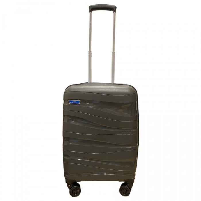 Royalty Rolls handbagage koffer met wielen - polypropyleen - 42 liter - lichtgewicht - cijferslot - Grijs (1012) Royalty Rolls handbagage koffer met wielen - polypropyleen - 42 liter - lichtgewicht - cijferslot - Grijs (1012)