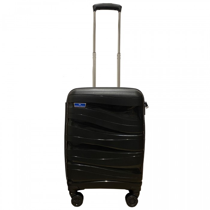 Royalty Rolls handbagage koffer met wielen - polypropyleen - 42 liter - lichtgewicht - cijferslot - Zwart (1012) Royalty Rolls handbagage koffer met wielen - polypropyleen - 42 liter - lichtgewicht - cijferslot - Zwart (1012)