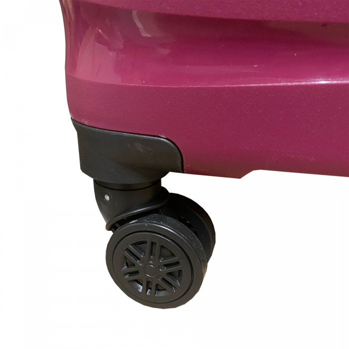 Royalty Rolls handbagage koffer met wielen - polypropyleen - 42 liter - lichtgewicht - cijferslot - Roze (1012)