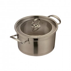 Kookkunst Holland RVS braadpan/kookpan met glazen deksel - inductie - Ø 18 cm