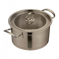 Kookkunst Holland RVS braadpan/kookpan met glazen deksel - inductie - Ø 24 cm