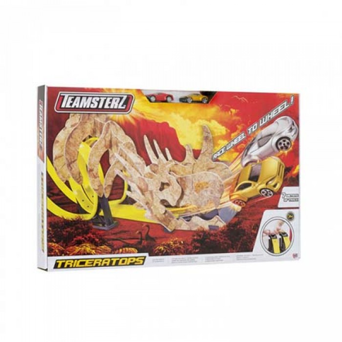 HTI Teamsterz Triceratops Racebaan met 2 Auto's 7 m HTI Teamsterz Triceratops Racebaan met 2 Auto's 7 m