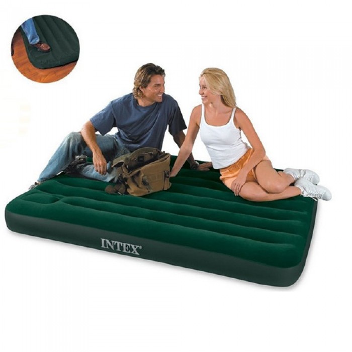 Intex 66928 Full Downy Airbed 191x137x22cm + Ingebouwde Voetpomp Intex 66928 Full Downy Airbed 191x137x22cm + Ingebouwde Voetpomp