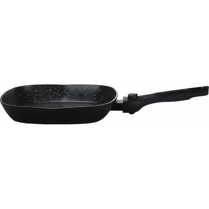 DeBlock grillpan inductie vierkant met afneembare handgreep en schenktuit - Ø 28 x 4,5 cm