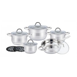 DeBlock RVS pannenset 12 delig inductie - inclusief deksels - Ø 16, 16, 18, 20, 24 & 24 cm