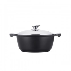 Kookkunst Holland braadpan met deksel marmeren coating - inductie - koude handgrepen - Ø 24 cm