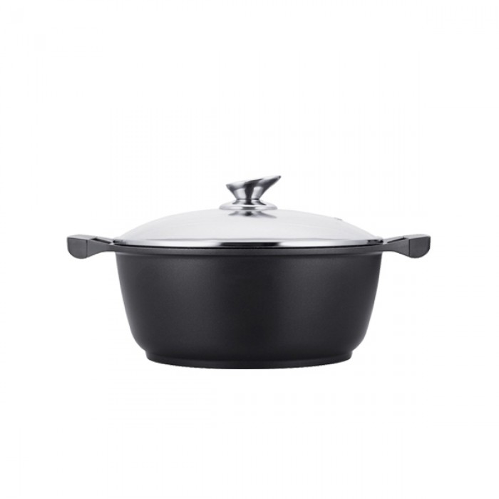 Kookkunst Holland braadpan met deksel marmeren coating - inductie - koude handgrepen - Ø 24 cm