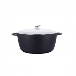 Kookkunst Holland braadpan met glazen deksel marmeren coating - inductie - Ø 24 cm