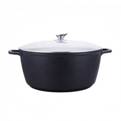 Kookkunst Holland braadpan met glazen deksel marmeren coating - inductie - 32 cm