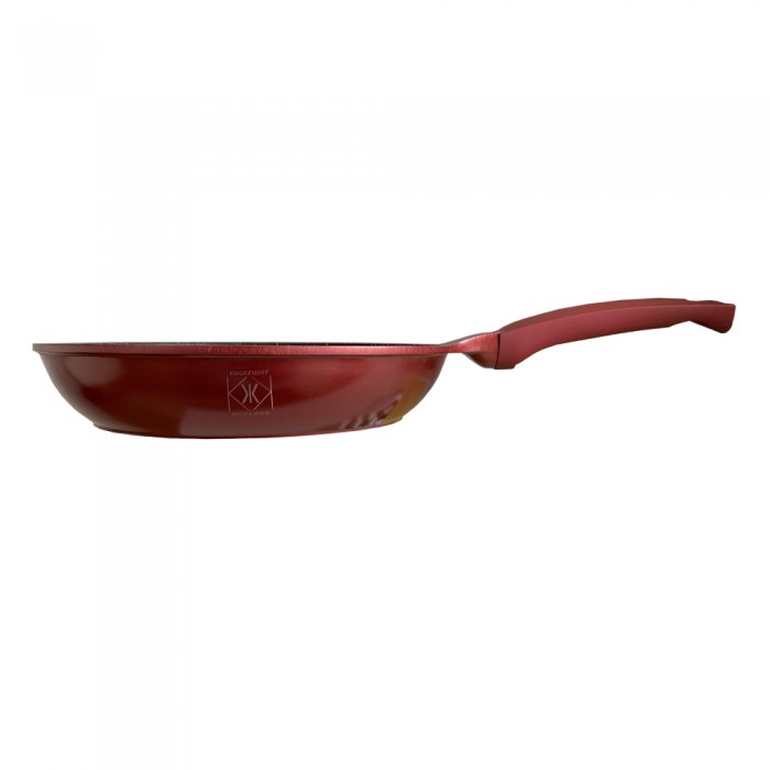 Kookkunst Holland 10 delige pannenset met glazen deksel en silicone koude handgrepen bordeaux rood