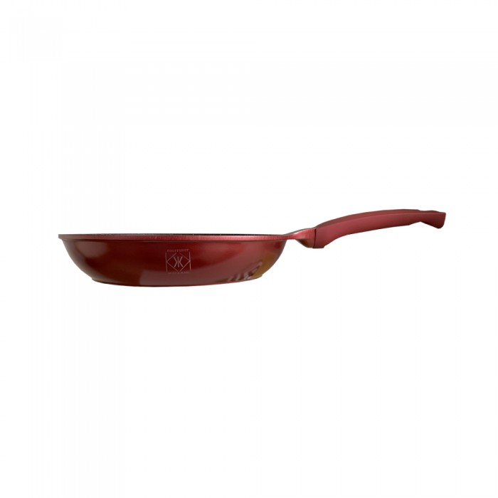 Kookkunst Holland 10 delige pannenset met glazen deksel en silicone koude handgrepen bordeaux rood