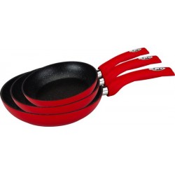 Royalty Line 3-delige Marmeren Pannenset Rood
