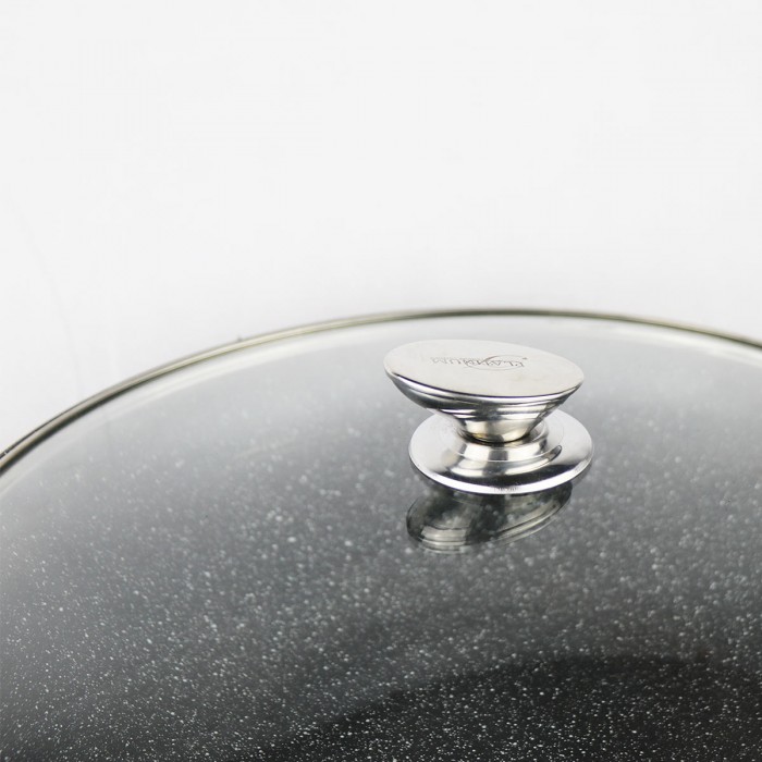 DeBlocK Platinum 10 delige pannenset inductie met glazen deksels en silicone koudgrepen - zwart
