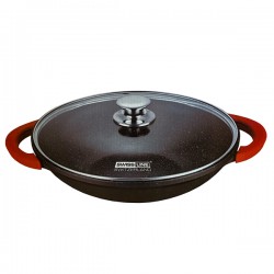 Swiss Line wokpan met glazen deksel Ø 36 cm - inductie - koudgrepen