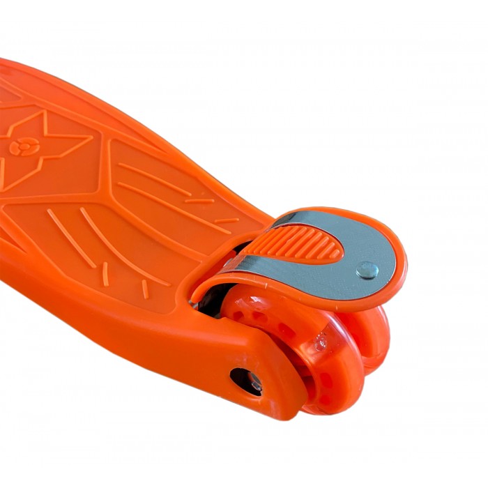DeBlock kinderstep met 3 lichtgevende wielen - 3 jaar - verstelbaar stuur - voetrem - oranje