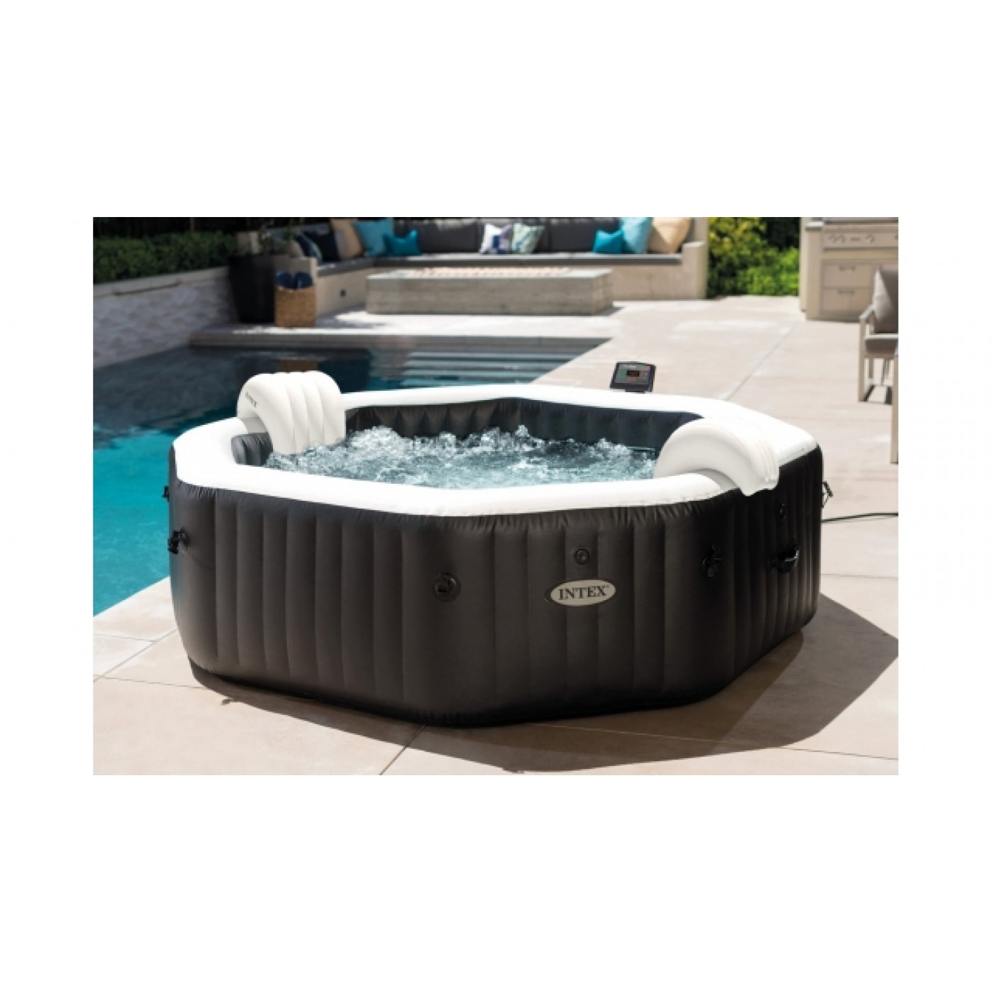 Intex 28458NL PureSpa Jet & Bubble DeLuxe Jacuzzi 4Persoons Set met