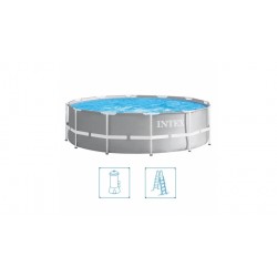 Intex 26716GN Prism Frame Zwembad 366 x 99 cm + Filterpomp en Trap Grijs