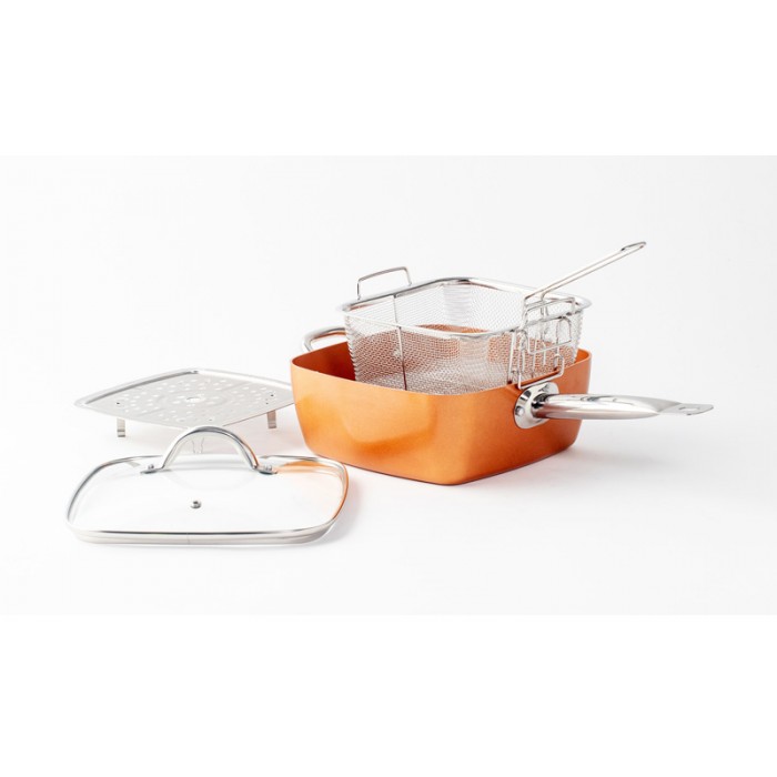 DeBlock Platinum multifunctionele braadpan geschikt voor inductie - 24 cm - 5,4 liter - koper DeBlock Platinum multifunctionele braadpan geschikt voor inductie - 24 cm - 5,4 liter - koper
