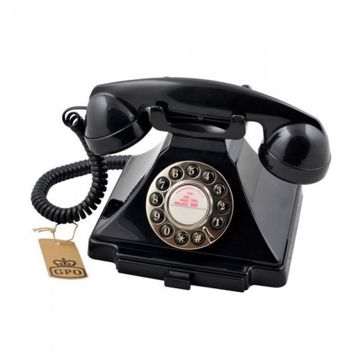 GPO 1929SPUSHBLA retro telefoon klassiek bakeliet jaren ’20 ontwerp