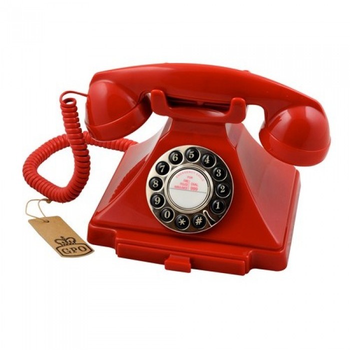 GPO 1929SPUSHRED retro telefoon klassiek bakeliet jaren ’20 ontwerp