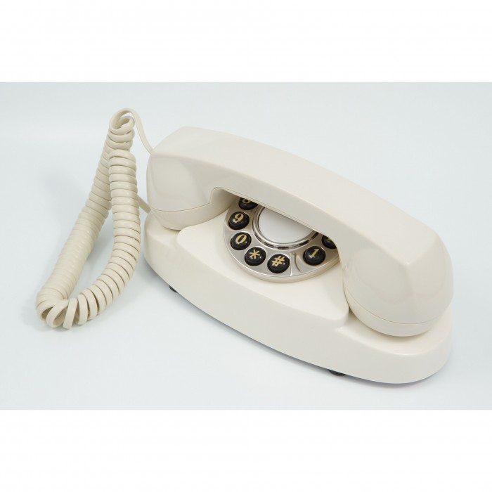 GPO 1959AUDREYIVO Retro Audrey telefoon met druktoetsen klassiek ontwerp creme GPO 1959AUDREYIVO Retro Audrey telefoon met druktoetsen klassiek ontwerp creme