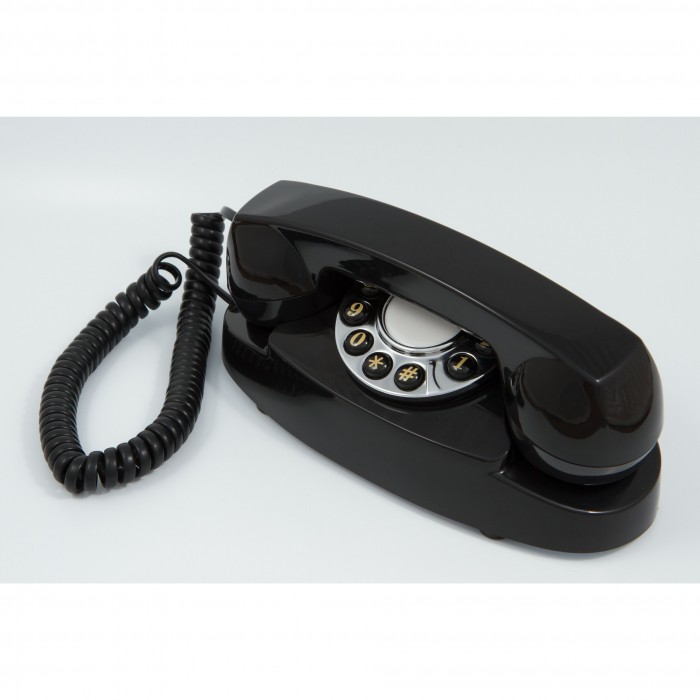 GPO 1959AUDREYBLA Retro Audrey telefoon met druktoetsen klassiek ontwerp zwart