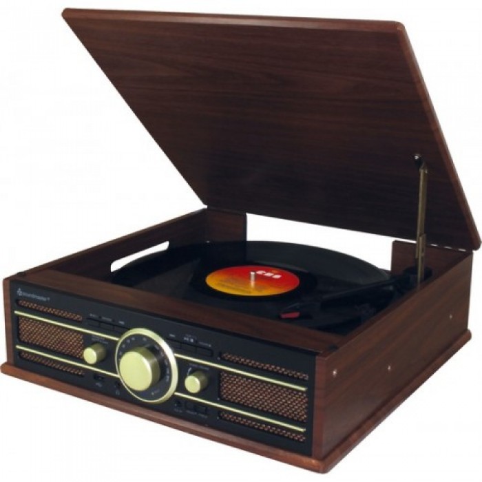 Soundmaster PL550BR Platenspeler met radio, USB, en encoding functie Soundmaster PL550BR Platenspeler met radio, USB, en encoding functie