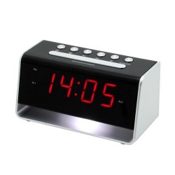 Soundmaster UR8100SI Super slim jumbo LED alarmklok met nachtlampje