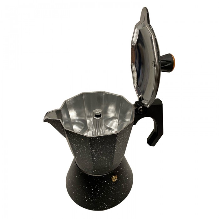 Rosenberg Espresso maker inductie aluminium - percolator 12 kops – zwart- Met espresso maker in fraai maak