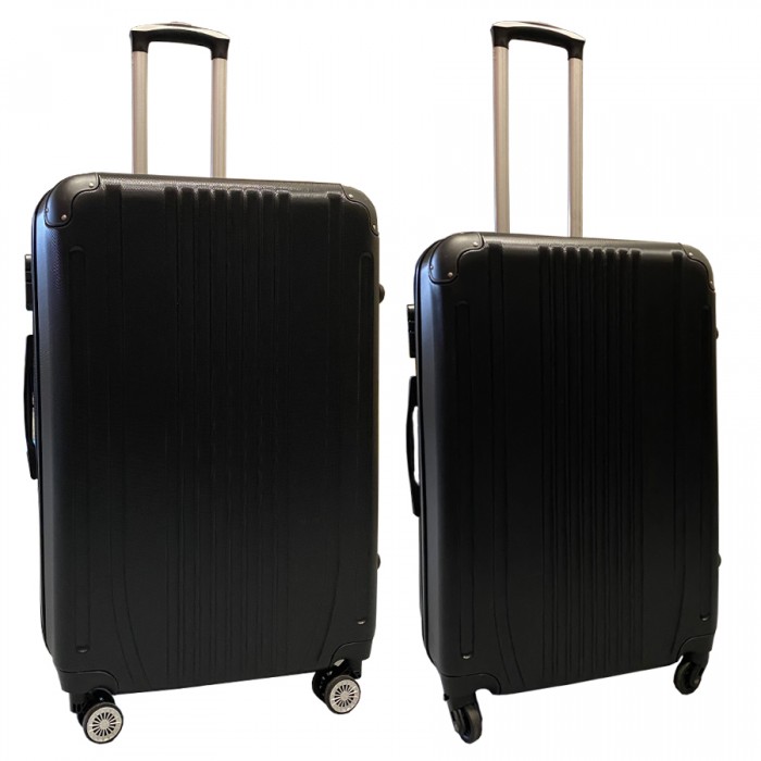 Travelerz kofferset 2 delige ABS groot - met cijferslot - reiskoffers 69 en 95 liter - zwart (168)