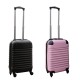 2 delige ABS handbagage kofferset 27 liter zwart en licht roze (228) 2 delige ABS handbagage kofferset 27 liter zwart en licht roze (228)