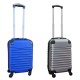 Travelerz kofferset 2 delige ABS handbagage koffers - met cijferslot - 27 liter - blauw - zilver