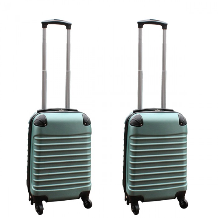 Travelerz kofferset 2 delige ABS handbagage koffers - met cijferslot - 27 liter - groen
