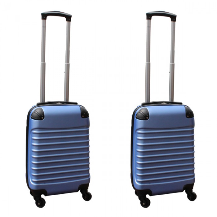 Travelerz kofferset 2 delige ABS handbagage koffers - met cijferslot - 27 liter - licht blauw