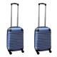 Travelerz kofferset 2 delige ABS handbagage koffers - met cijferslot - 27 liter - licht blauw