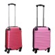 Travelerz kofferset 2 delige ABS handbagage koffers - met cijferslot - 27 liter - licht roze - roze