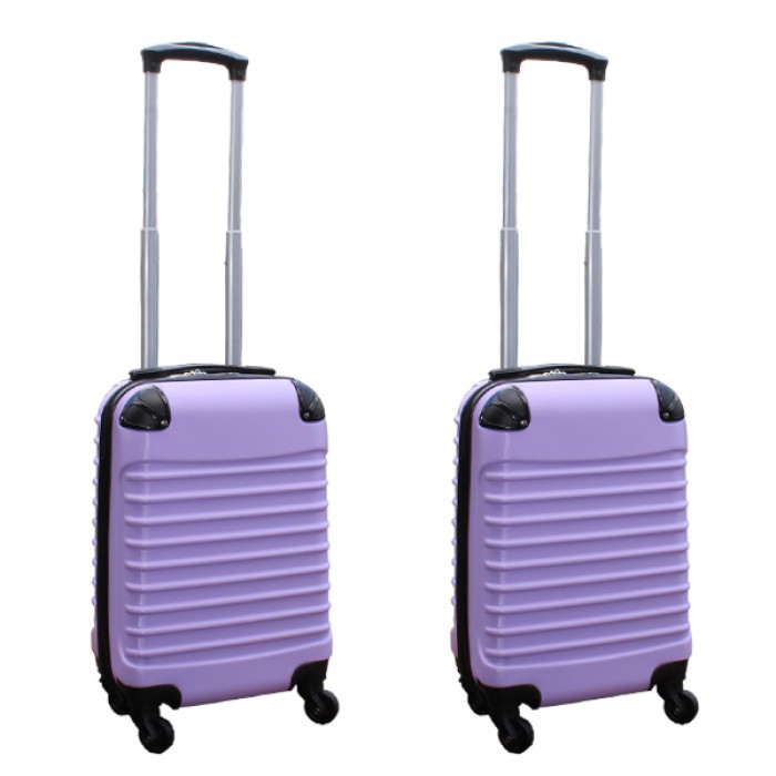 Travelerz kofferset 2 delige ABS handbagage koffers - met cijferslot - 27 liter - lila