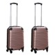 Travelerz kofferset 2 delige ABS handbagage koffers - met cijferslot - 27 liter - rose goud