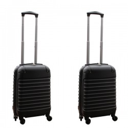 Travelerz kofferset 2 delige ABS handbagage koffers - met cijferslot - 27 liter - zwart