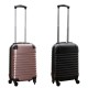 Travelerz kofferset 2 delige ABS handbagage koffers - met cijferslot - 27 liter - zwart - rose goud Travelerz kofferset 2 delige ABS handbagage koffers - met cijferslot - 27 liter - zwart - rose goud