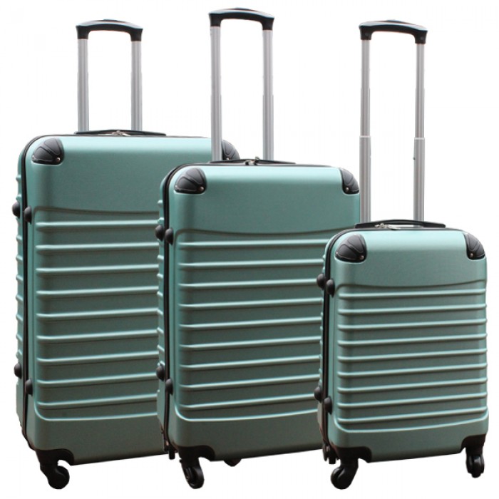 Travelerz kofferset 3 delig met wielen en cijferslot - ABS - groen (228-) Travelerz kofferset 3 delig met wielen en cijferslot - ABS - groen (228-)